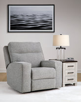 Prime Furniture - Ashley Furniture - Biscoe Living Room - PWR REC Loveseat/CON/ADJ HDRST / Pewter - 9050318